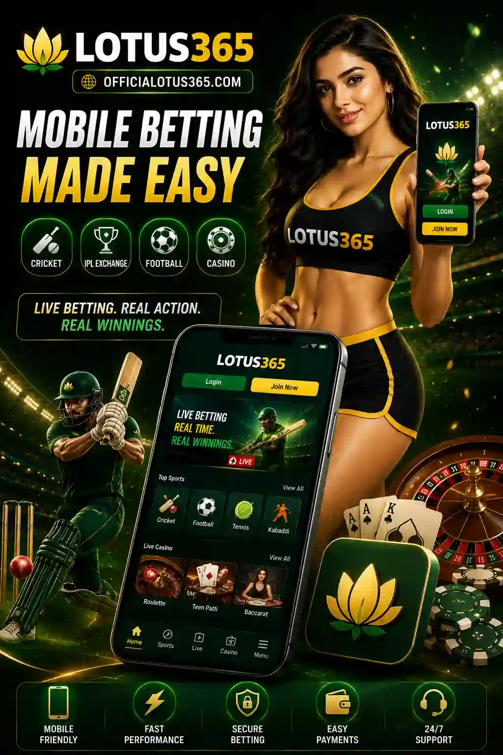 Lotus365 App Download Banner by Officialotus365.com