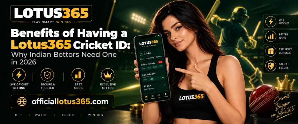 Benefits of Lotus365 Cricket ID banner by Officialotus365